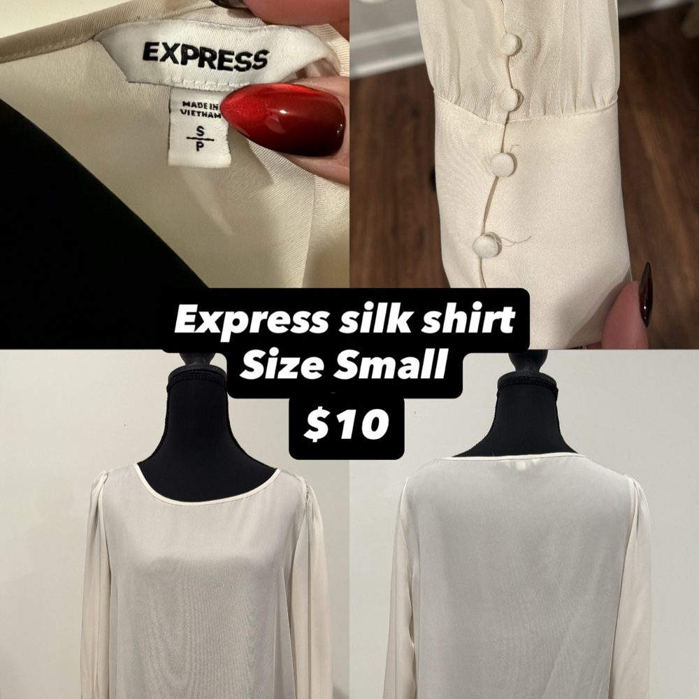 Express Ivory Button-Detail Blouse